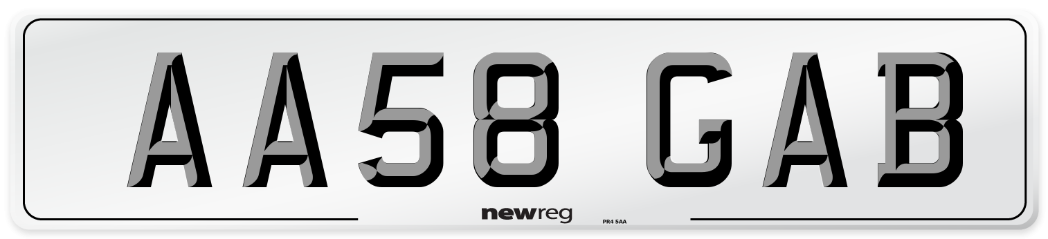 AA58 GAB Number Plate from New Reg